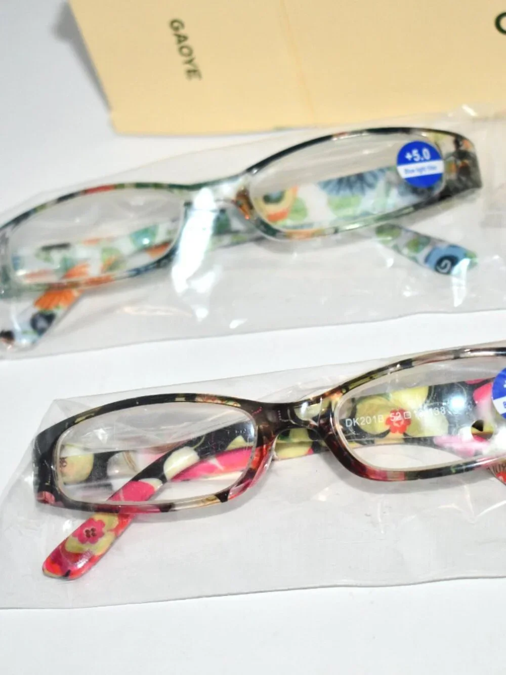GAOYE 5 Pack Reading Glasses +5.00 Blue Light Filter Floral Readers Women New C